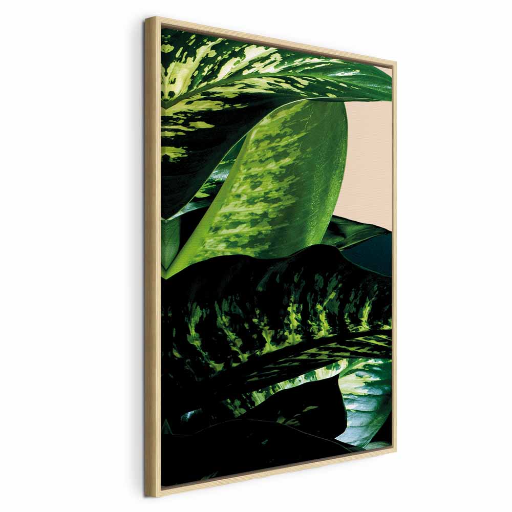 Dieffenbachia Leaves Botanical Vertical Canvas Print