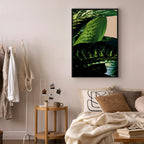 Dieffenbachia Leaves Botanical Vertical Canvas Print