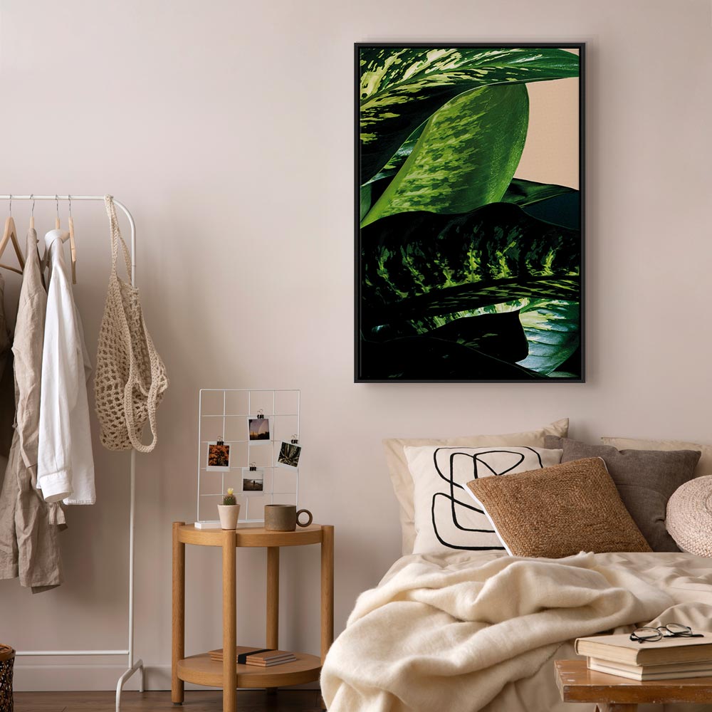 Dieffenbachia Leaves Botanical Vertical Canvas Print