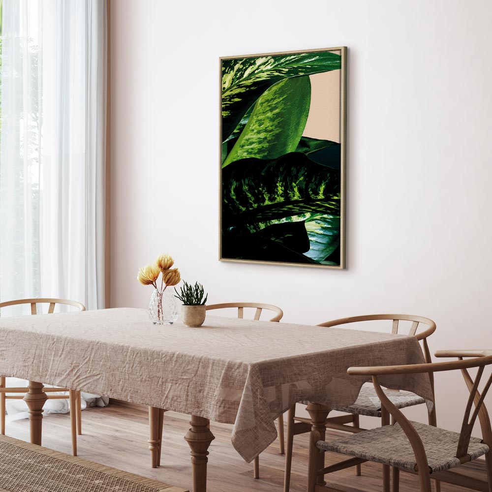 Dieffenbachia Leaves Botanical Vertical Canvas Print