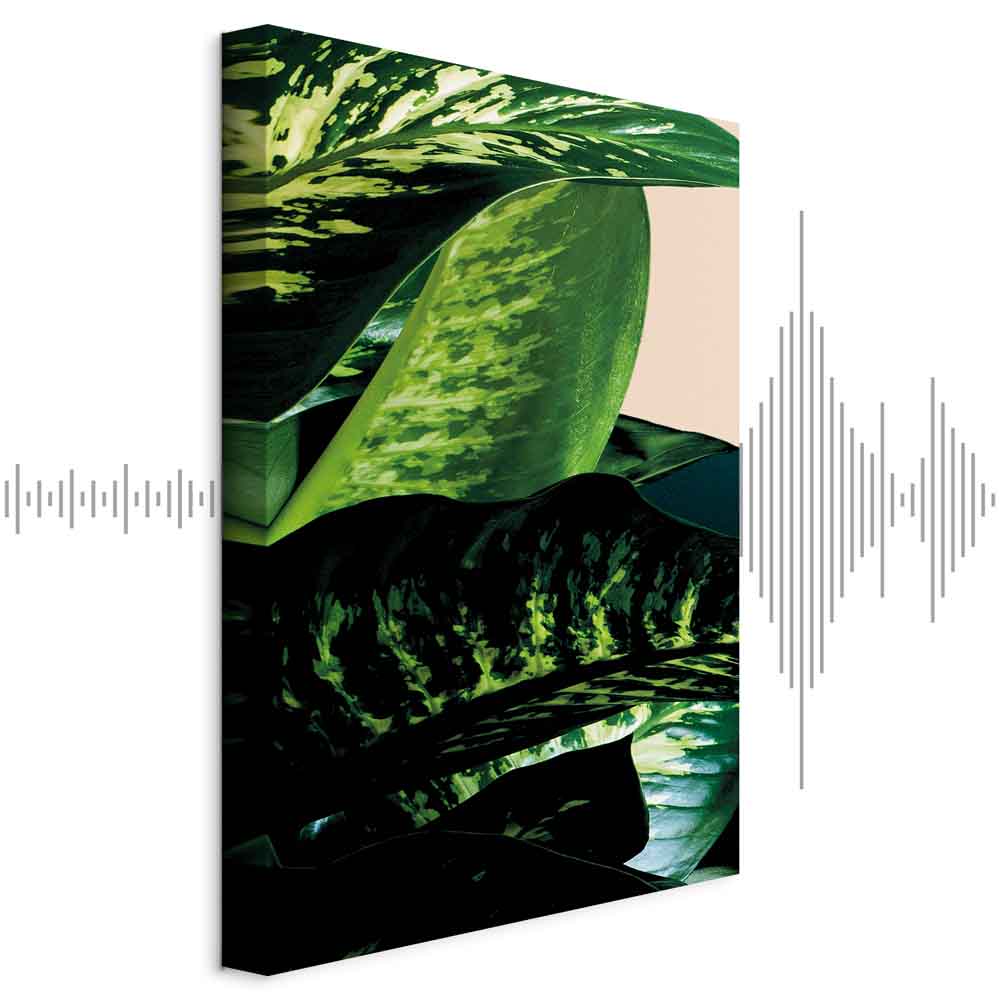 Dieffenbachia Leaves Botanical Vertical Canvas Print