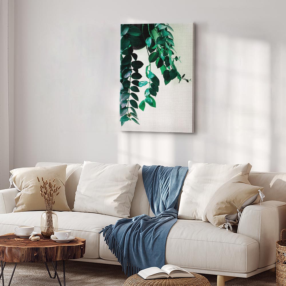 Coral Leaves Nature Vertical Canvas Print