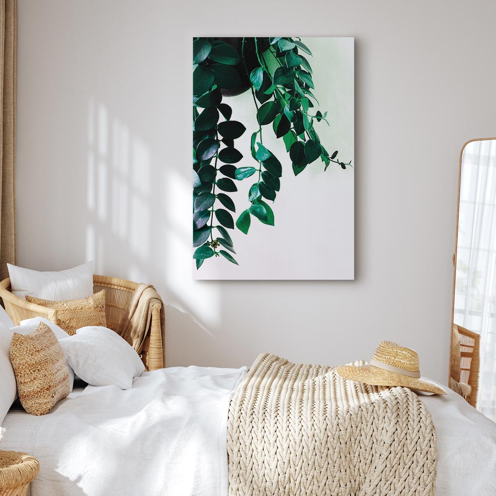 Coral Leaves Nature Vertical Canvas Print