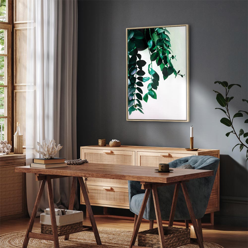 Coral Leaves Nature Vertical Canvas Print