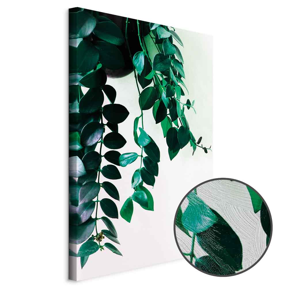 Coral Leaves Nature Vertical Canvas Print