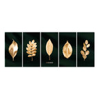 Noble Leaves Nature Canvas Print (5 Parts) Narrow