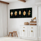 Noble Leaves Nature Canvas Print (5 Parts) Narrow