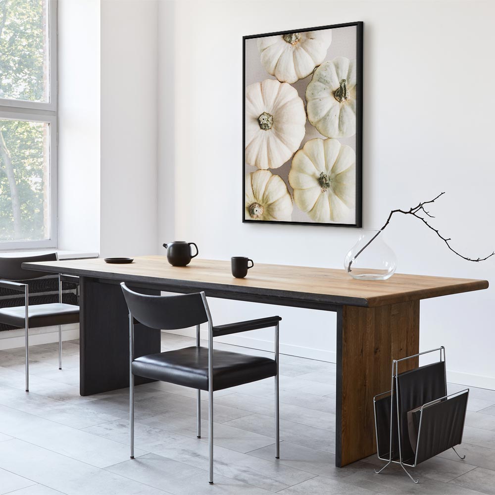 Pumpkins and Autumn Flowers Nature Canvas Print