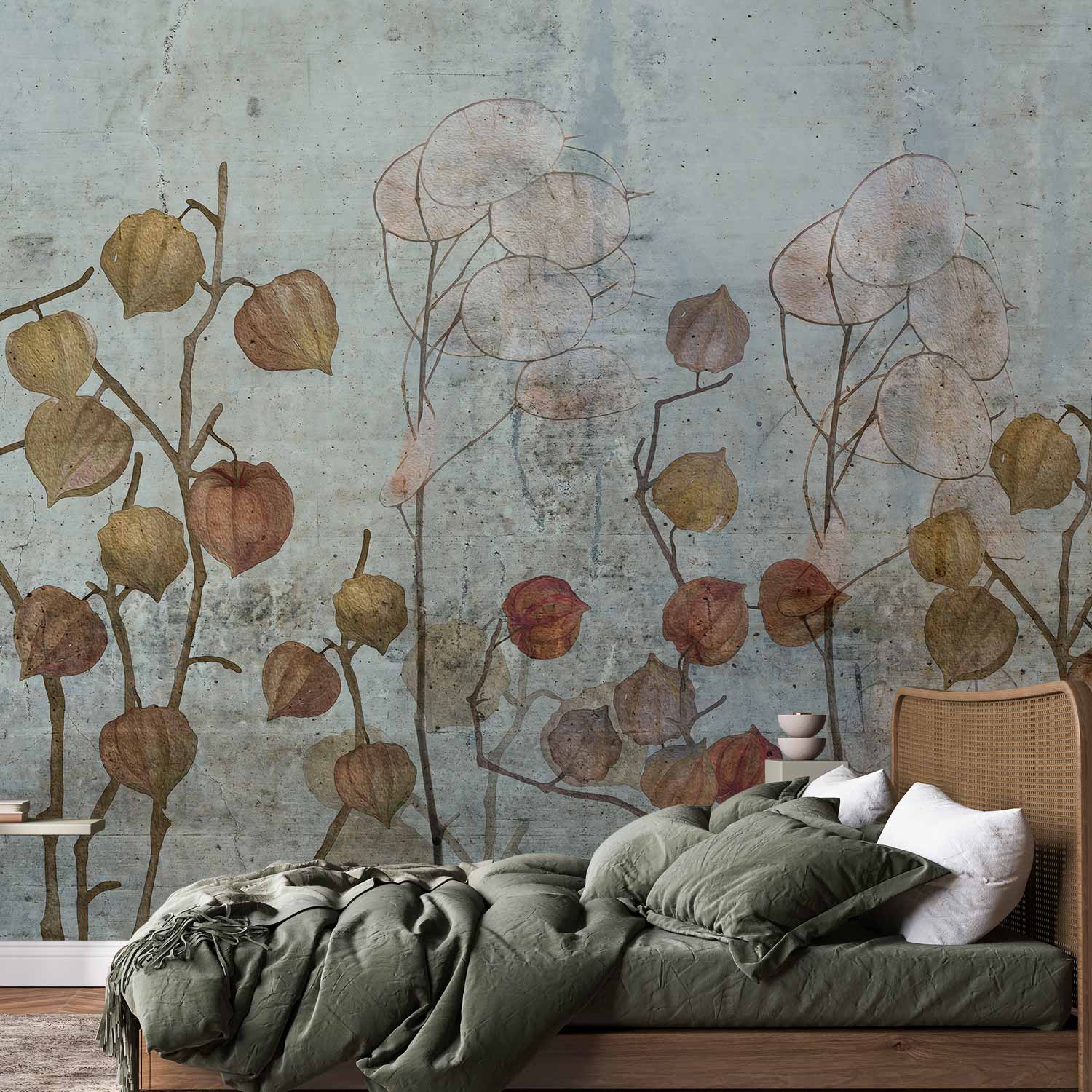 Painted Lunaria Floral Wall Mural