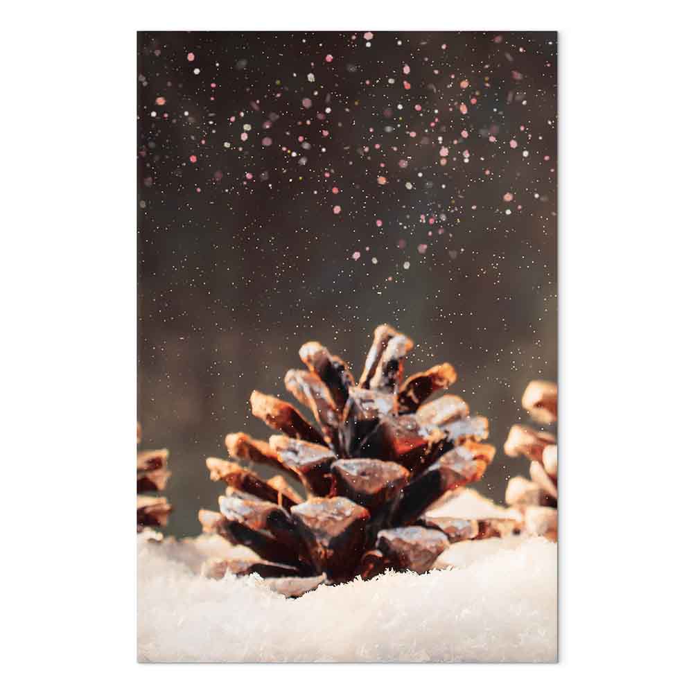 Winter Pine Cone Nature Canvas Print