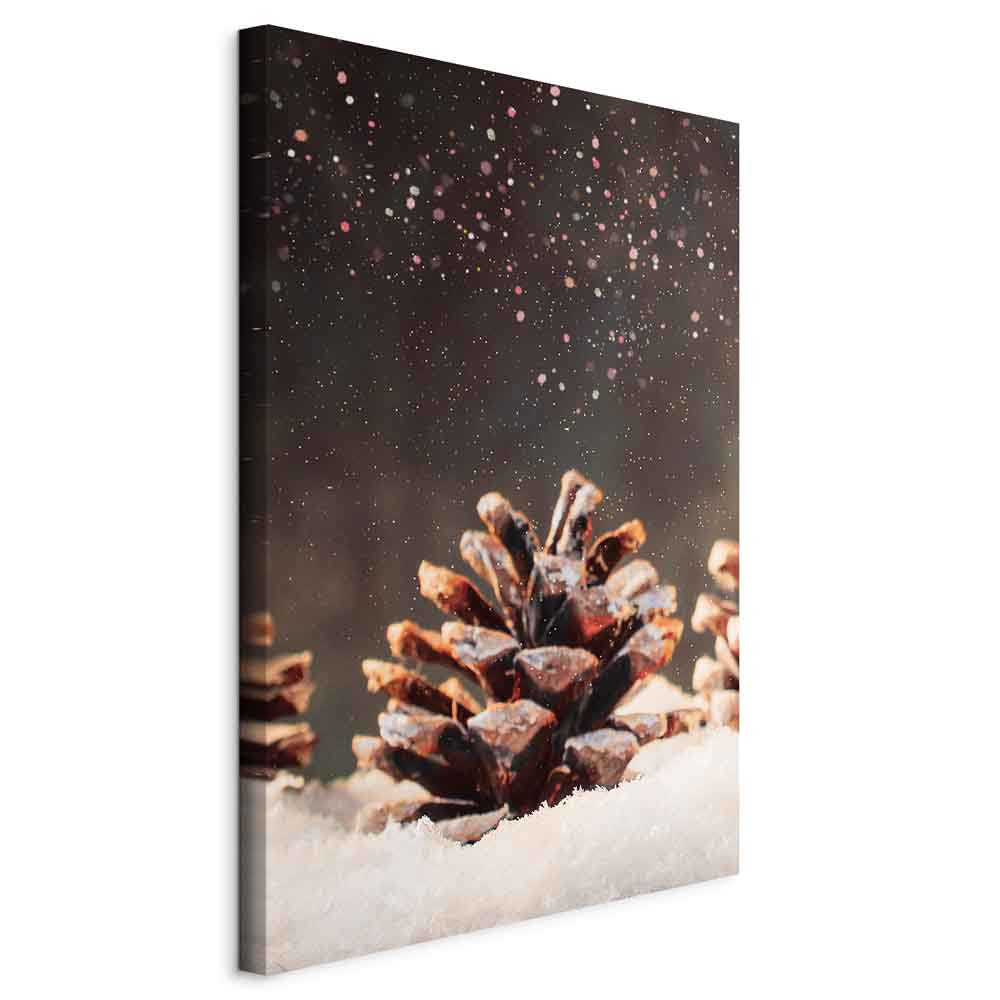 Winter Pine Cone Nature Canvas Print