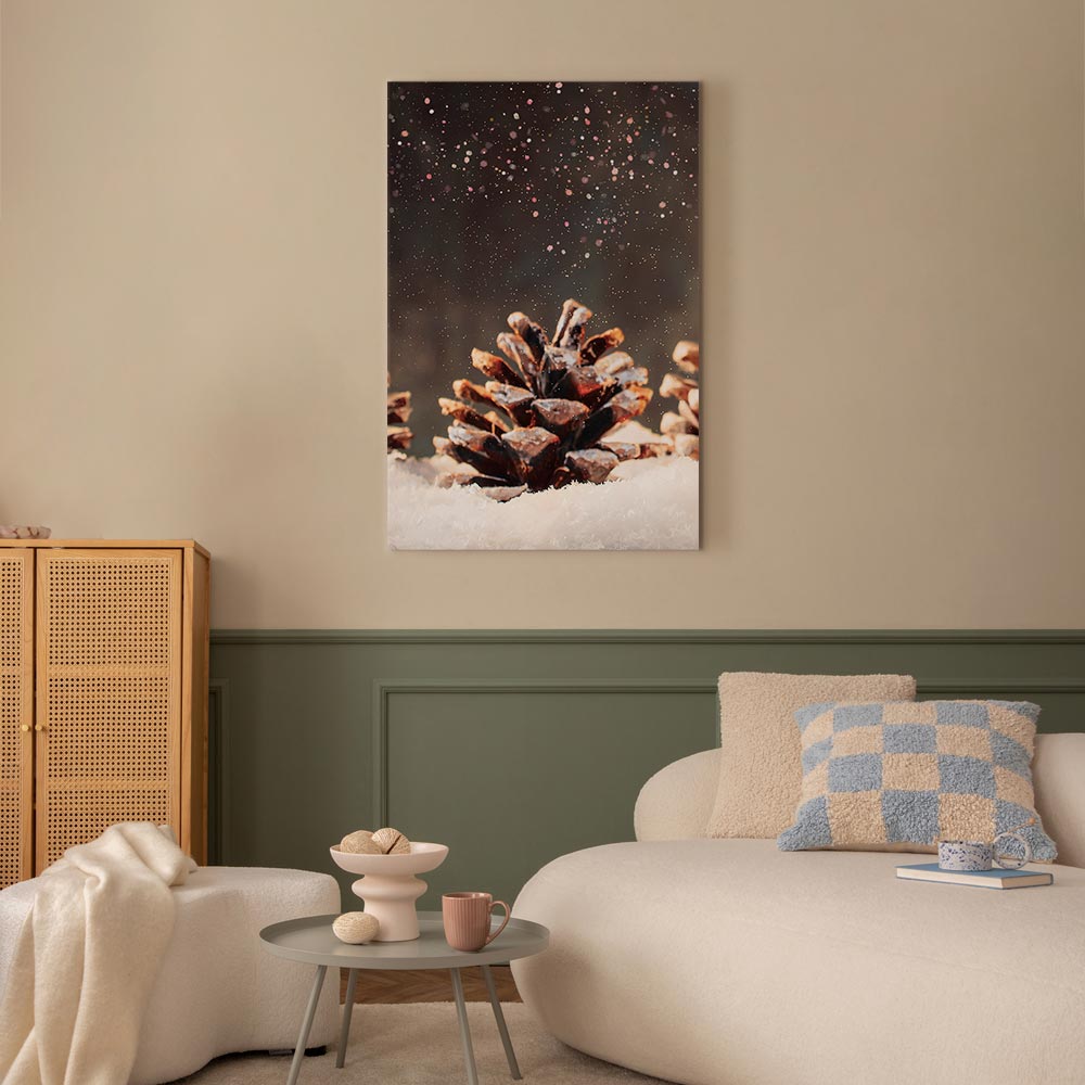 Winter Pine Cone Nature Canvas Print