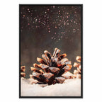 Winter Pine Cone Nature Canvas Print