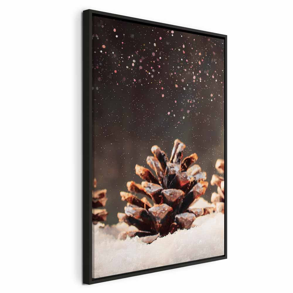 Winter Pine Cone Nature Canvas Print