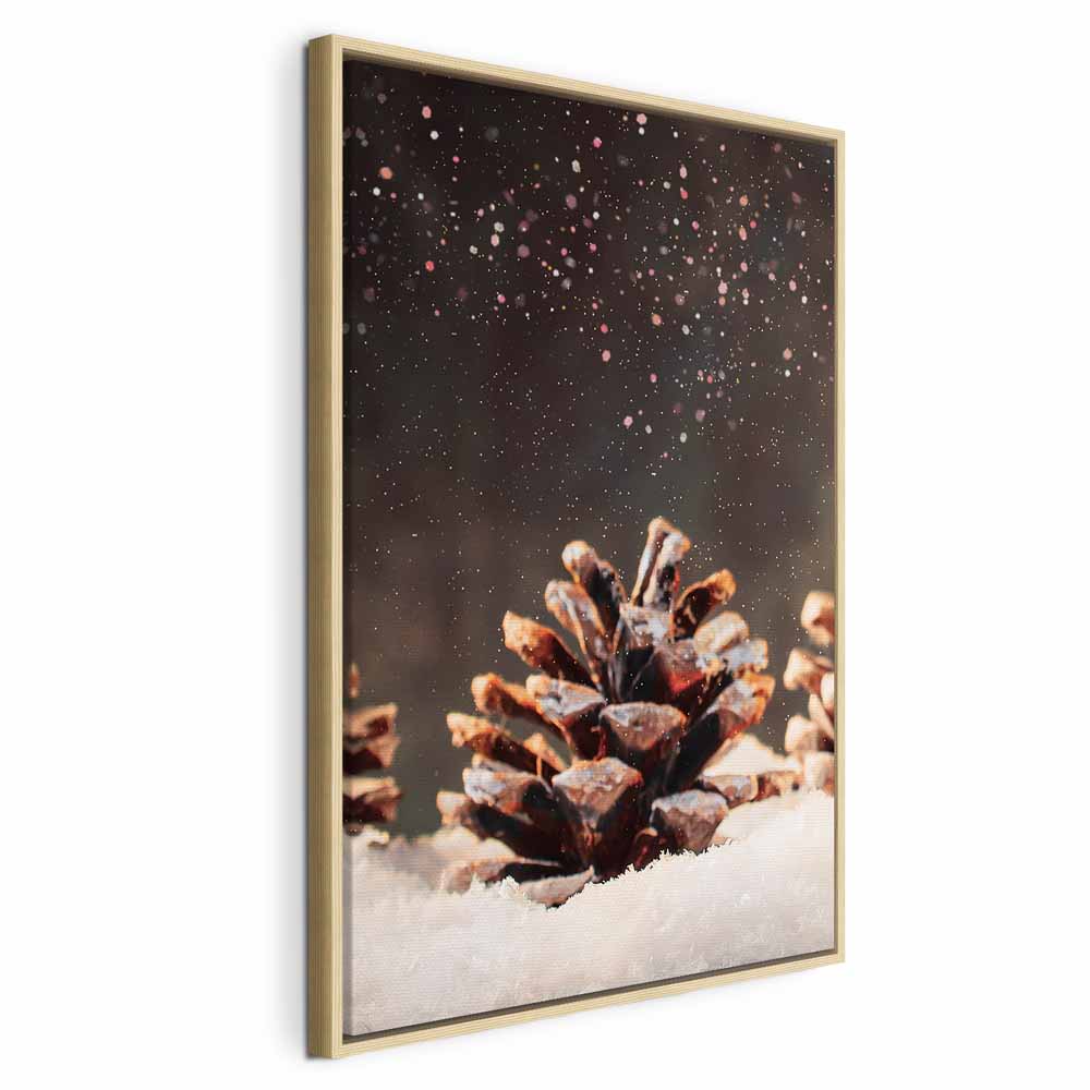 Winter Pine Cone Nature Canvas Print