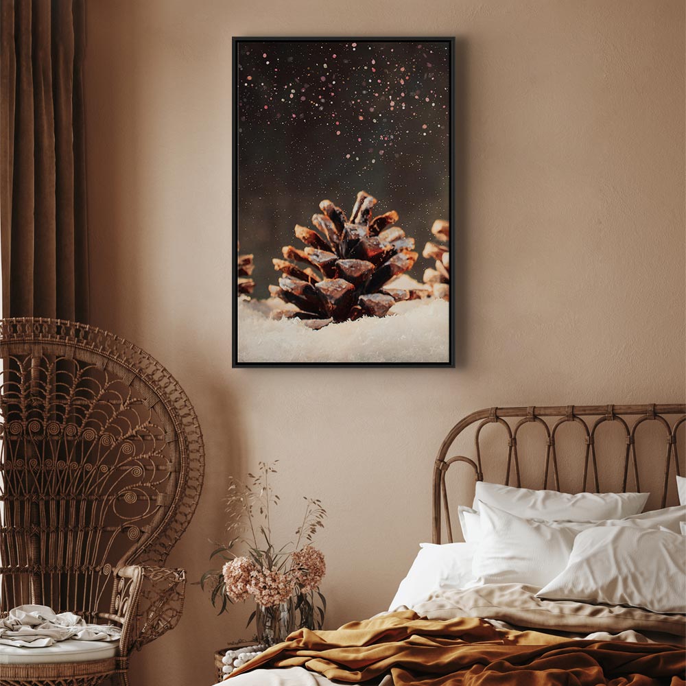 Winter Pine Cone Nature Canvas Print