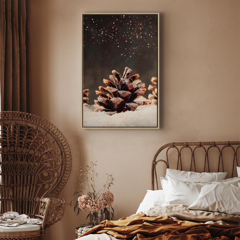 Winter Pine Cone Nature Canvas Print