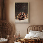 Winter Pine Cone Nature Canvas Print