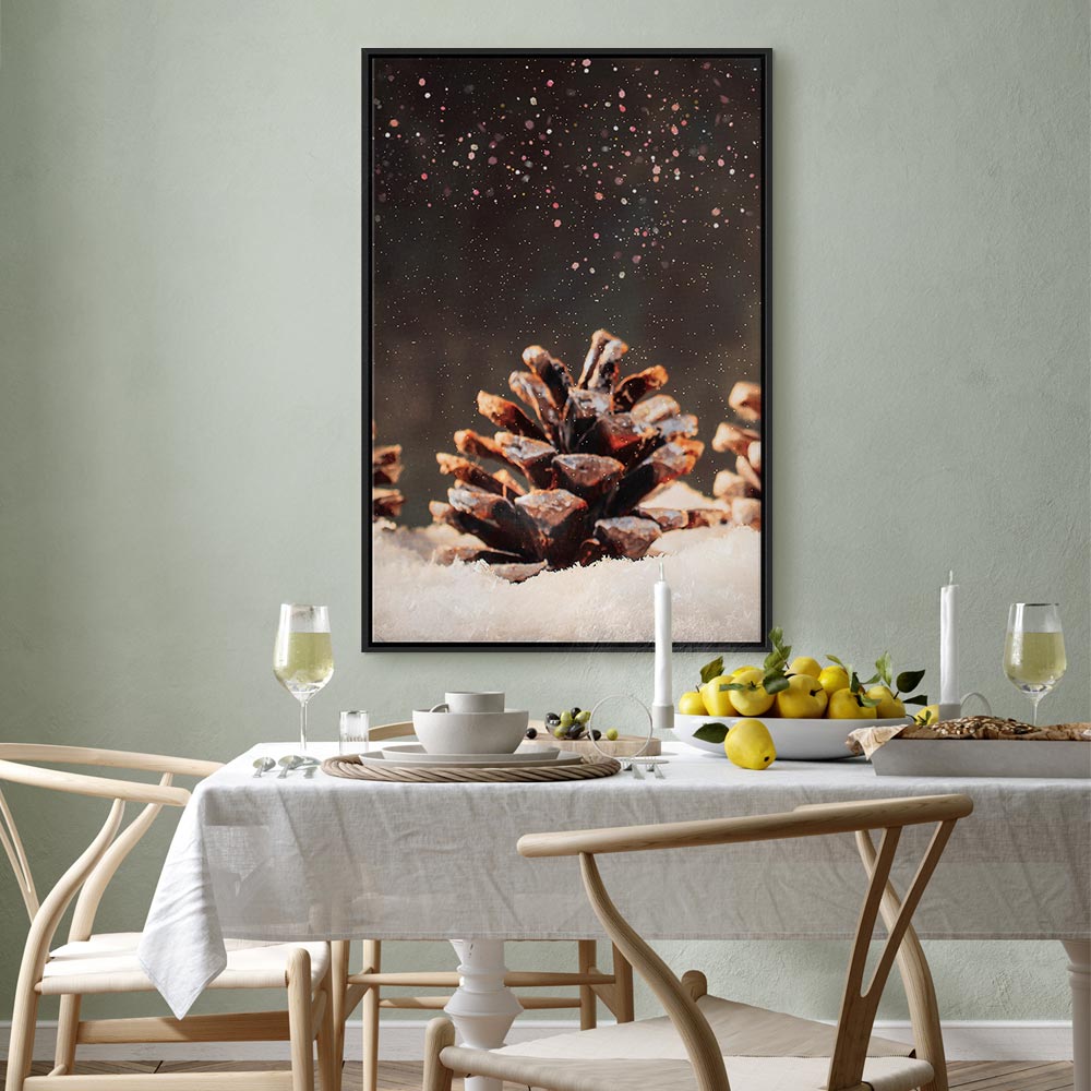 Winter Pine Cone Nature Canvas Print