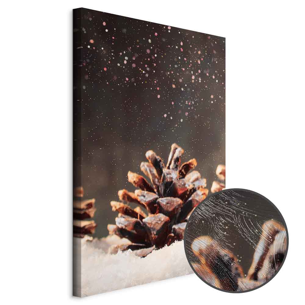 Winter Pine Cone Nature Canvas Print