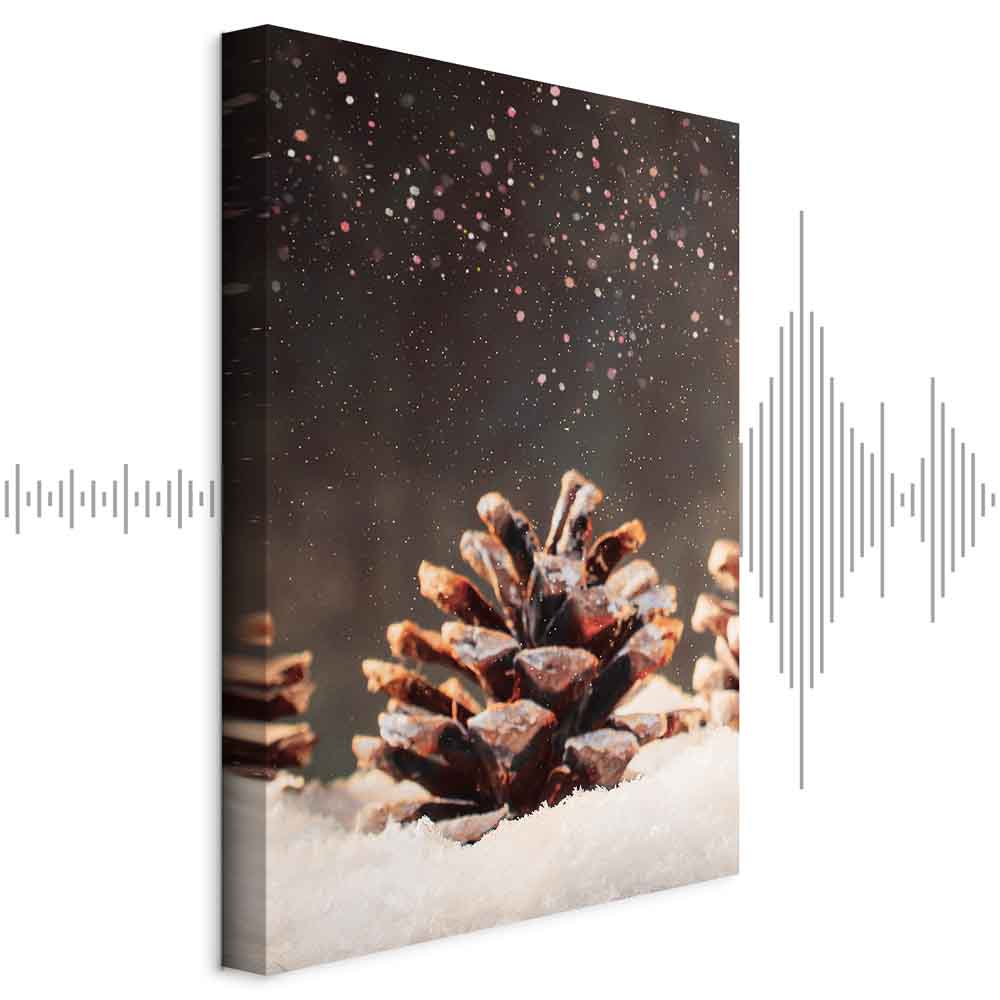 Winter Pine Cone Nature Canvas Print