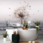 Dandelion Water Drops Nature Wall Mural