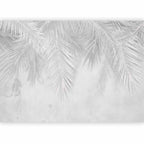 Grey Tropical Palm Leaves Wall Mural