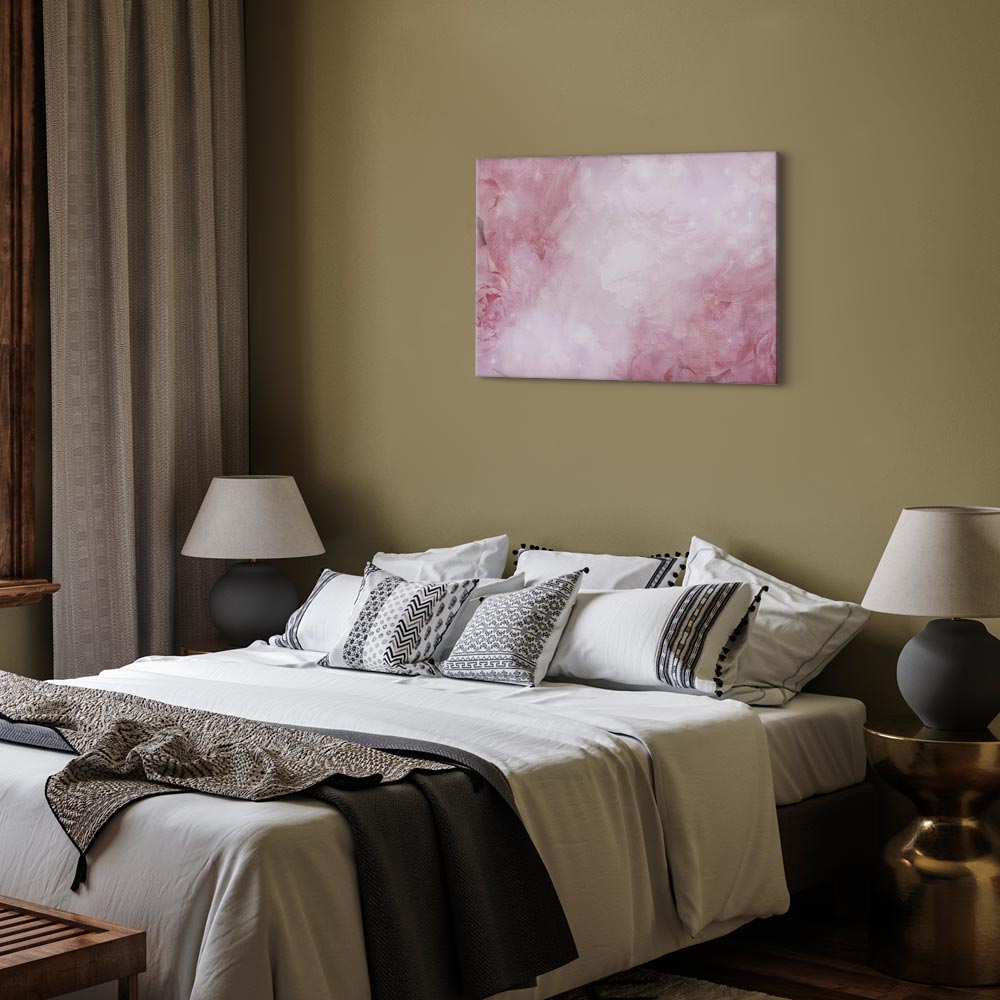 Pink Floral Canvas Print Wide