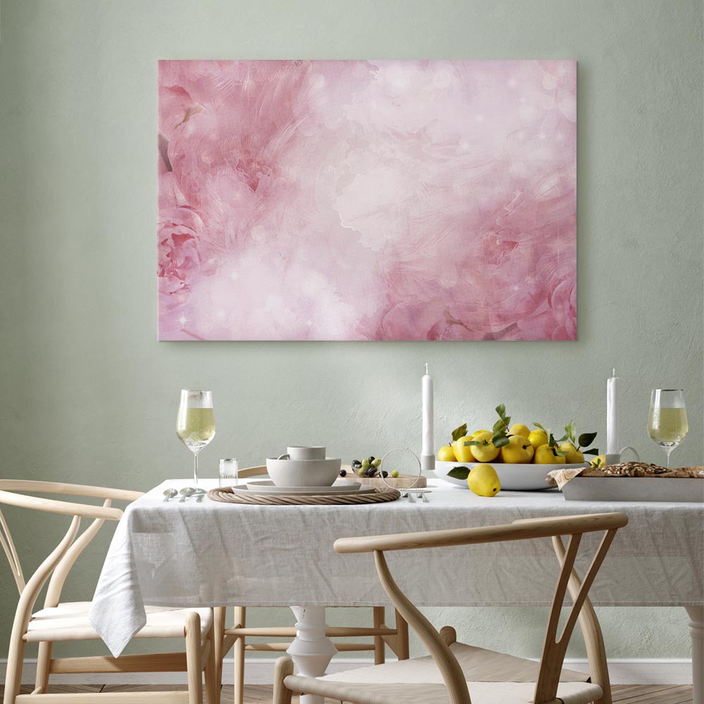 Pink Floral Canvas Print Wide