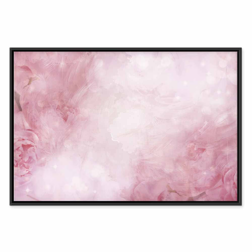 Pink Floral Canvas Print Wide