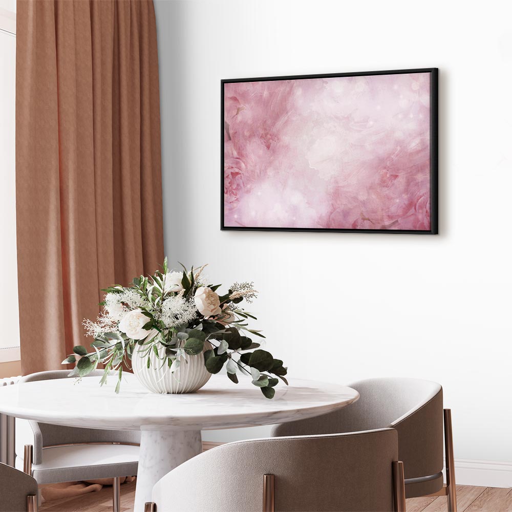 Pink Floral Canvas Print Wide
