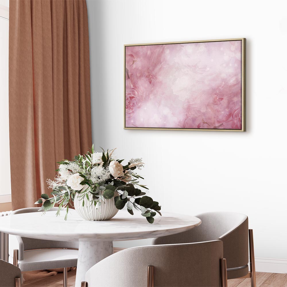 Pink Floral Canvas Print Wide