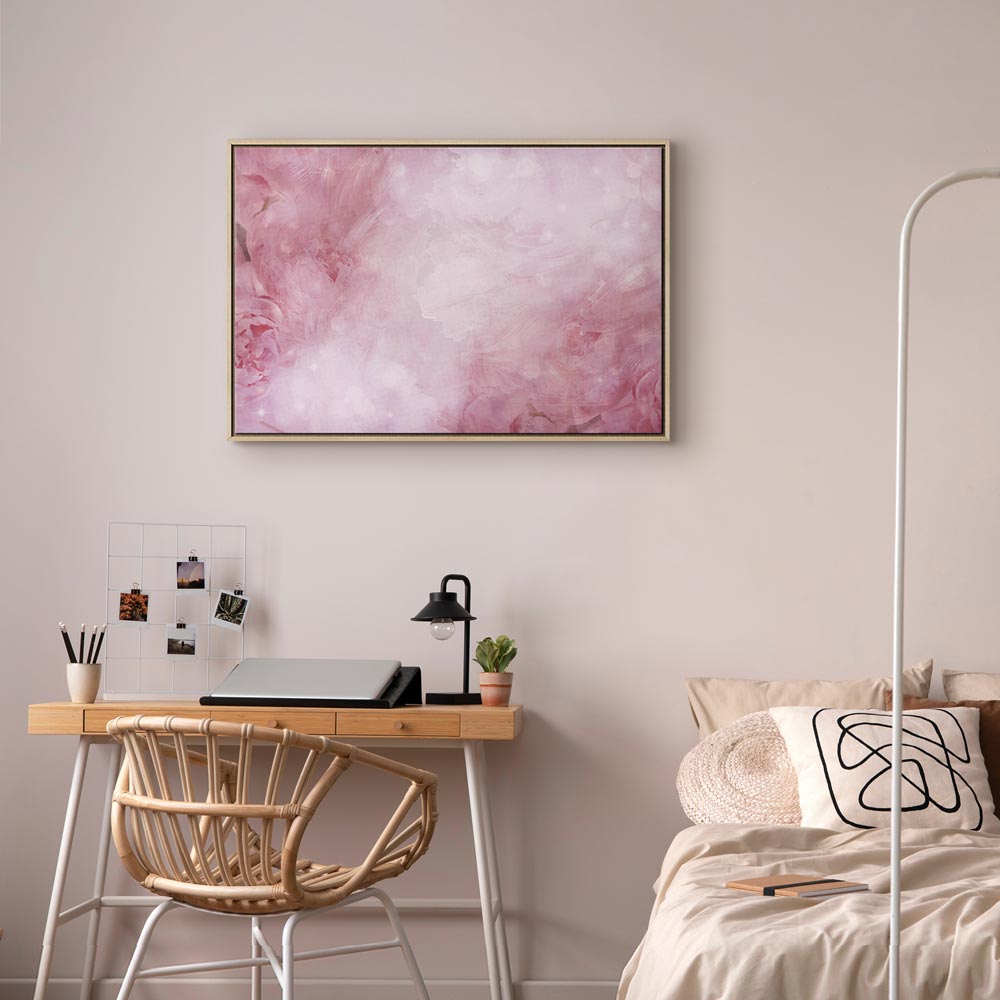 Pink Floral Canvas Print Wide