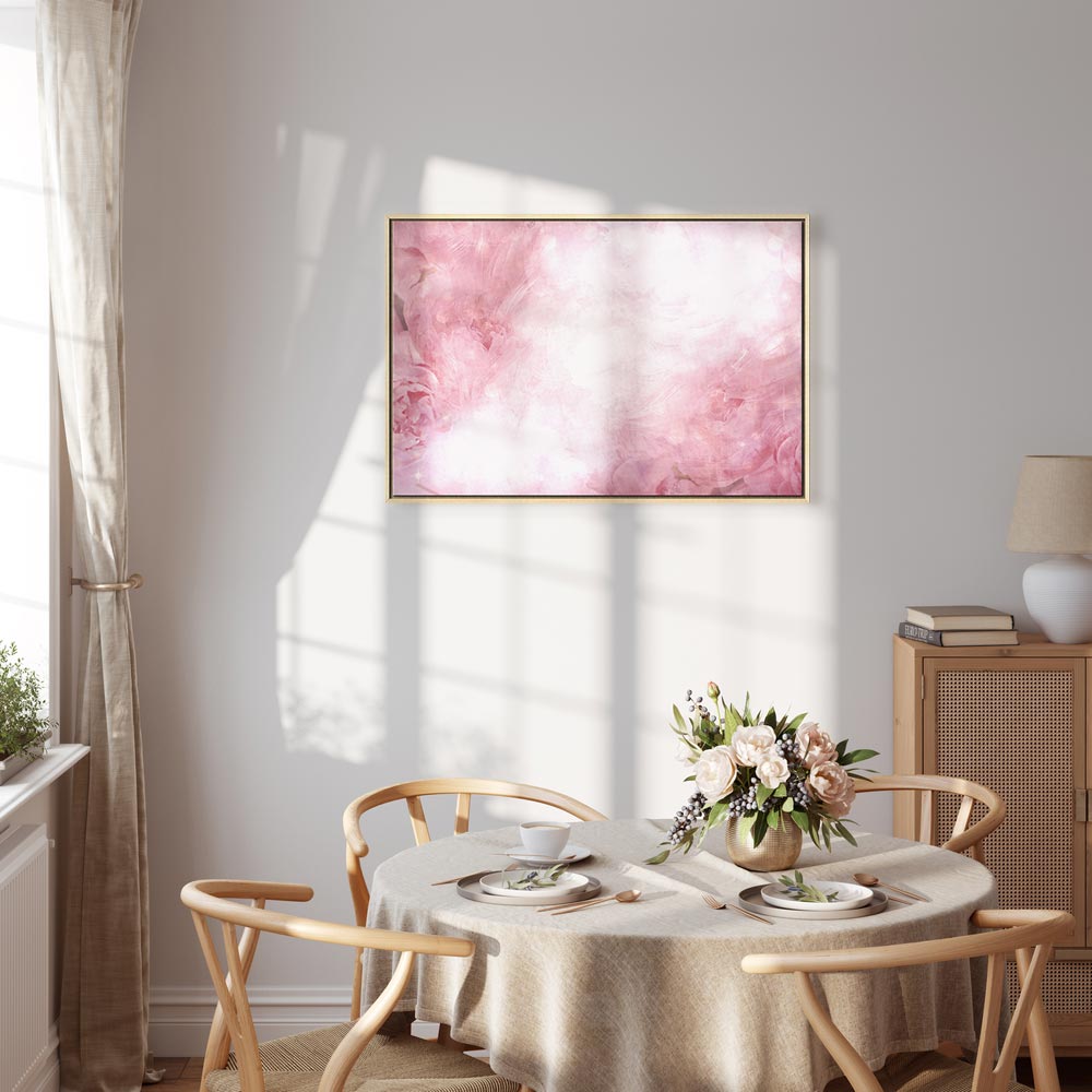 Pink Floral Canvas Print Wide
