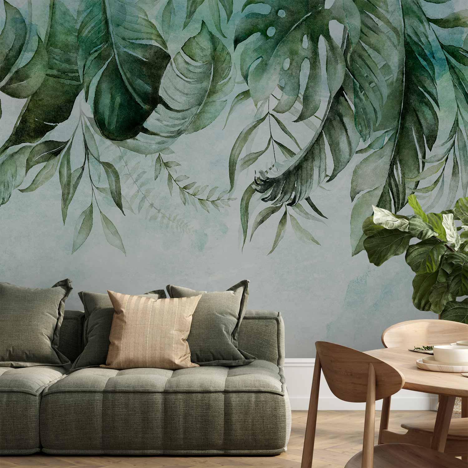 Green Leaf Nature Wall Mural