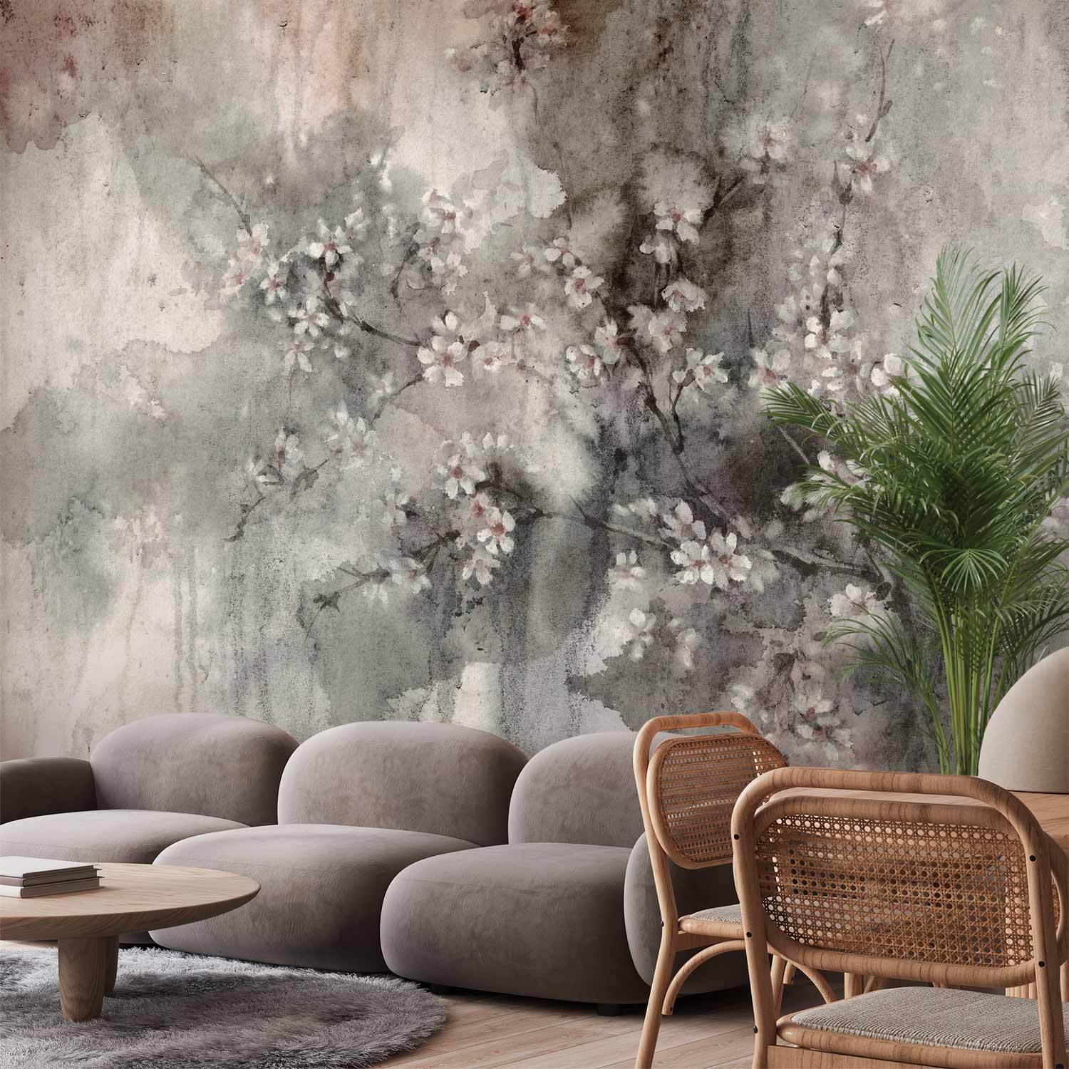 Vintage Floral Abstract Wall Mural