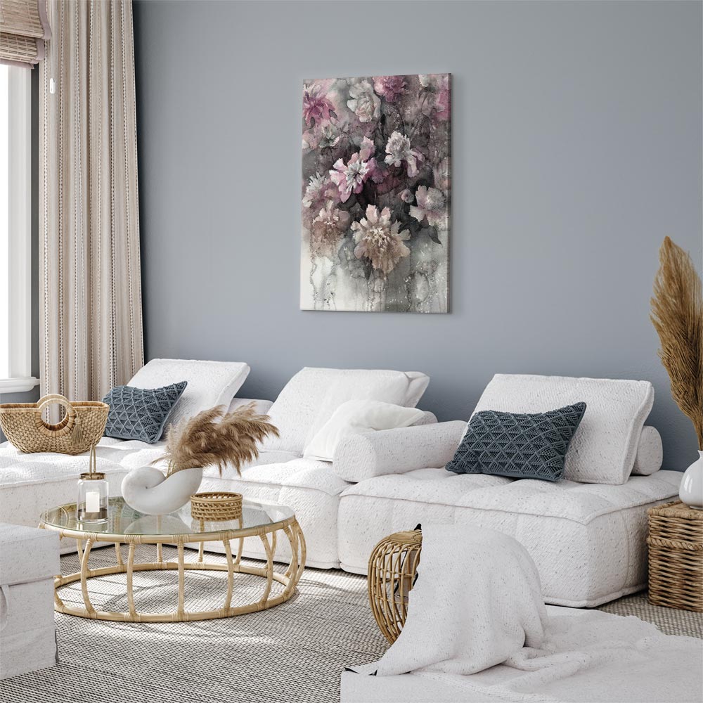 Colorful Floral Feeling Vertical Canvas Print