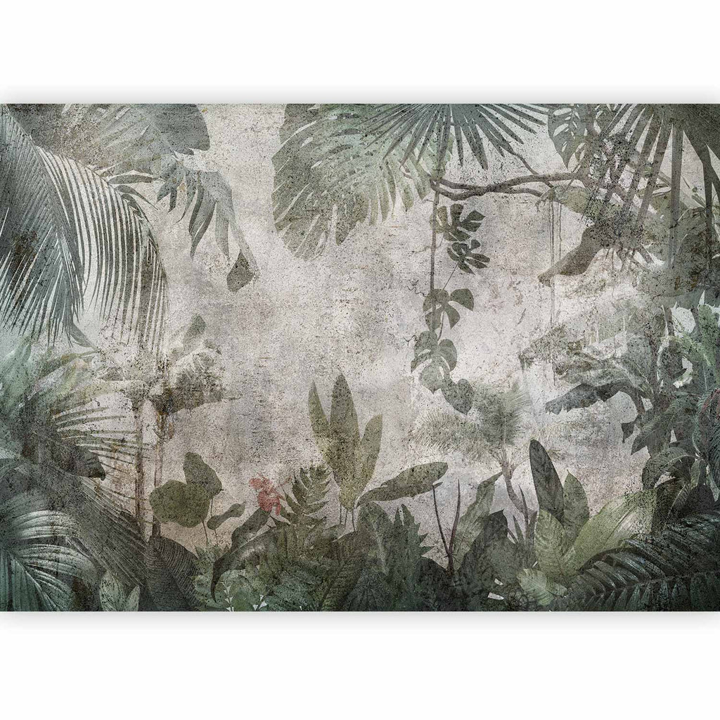 Rainforest Fog Tropical Leaves Wall Mural