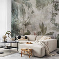 Rainforest Fog Tropical Leaves Wall Mural