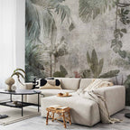 Rainforest Fog Tropical Leaves Wall Mural