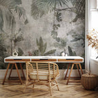 Rainforest Fog Tropical Leaves Wall Mural