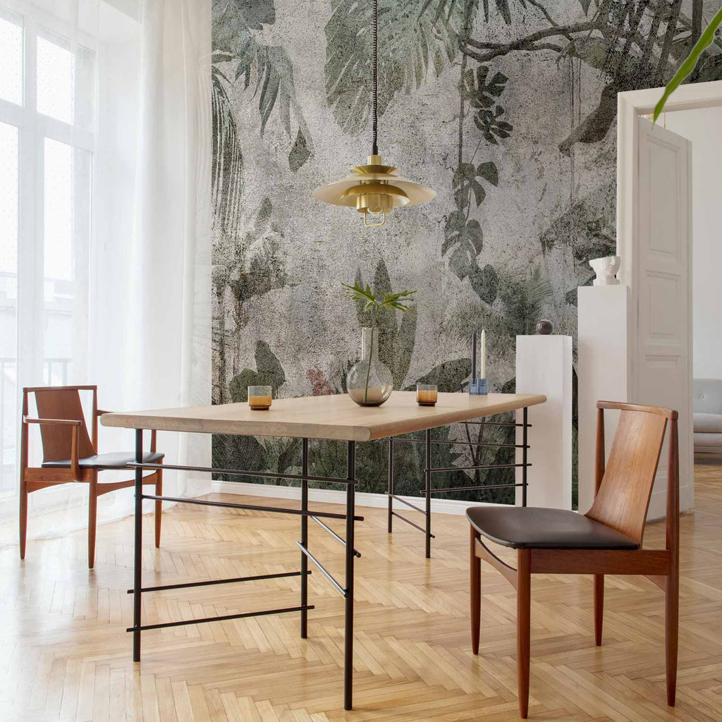 Rainforest Fog Tropical Leaves Wall Mural