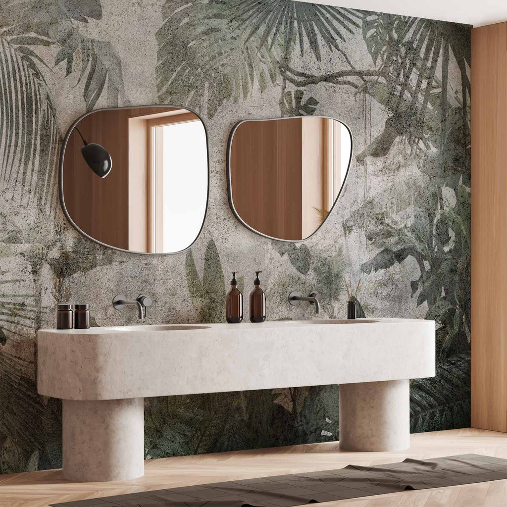 Rainforest Fog Tropical Leaves Wall Mural