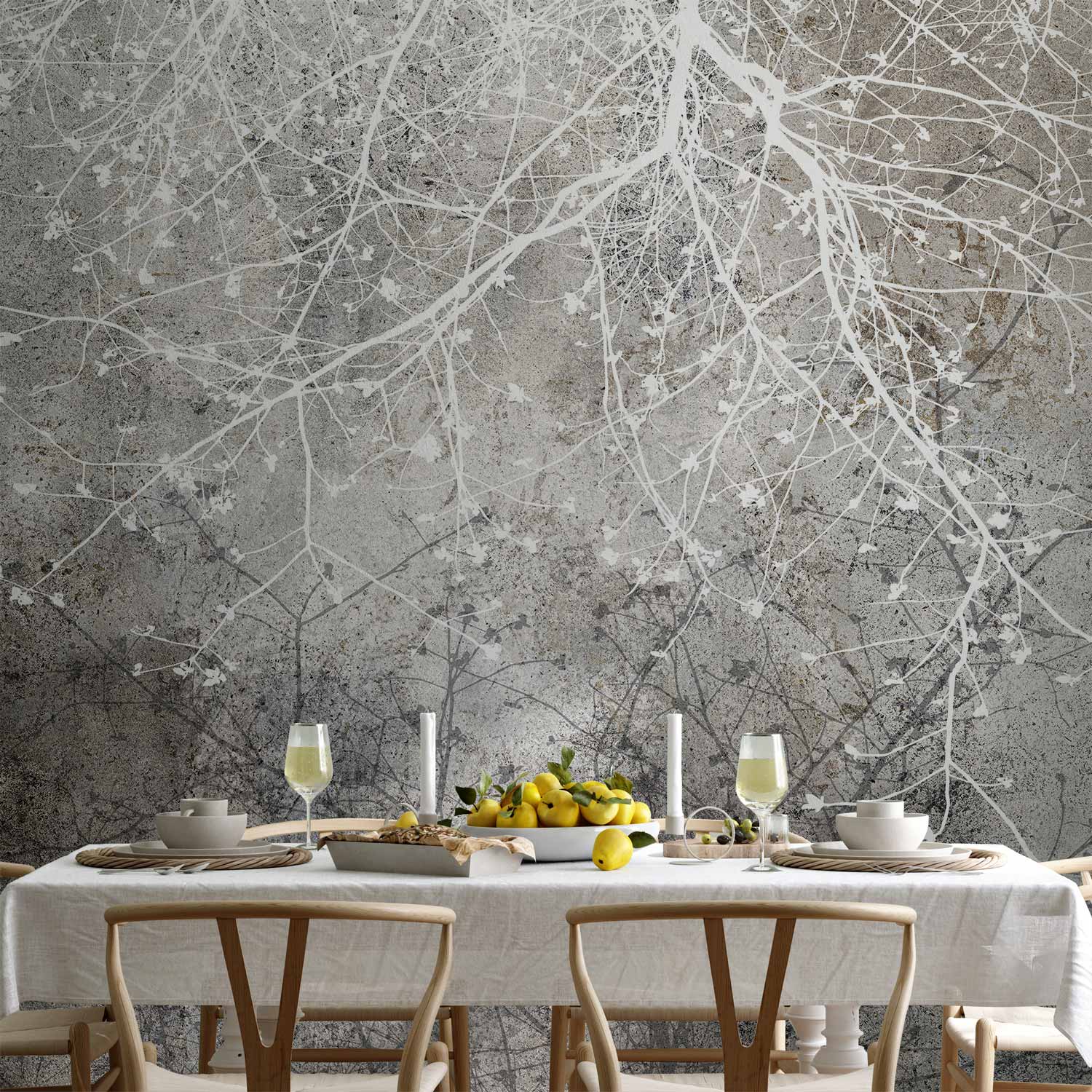 Clear Branching Abstract Nature Wall Mural