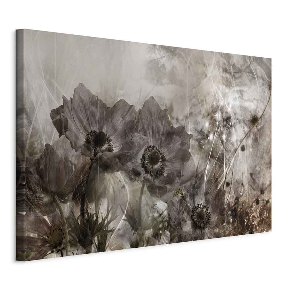 Sepia Anemones Floral Canvas Print
