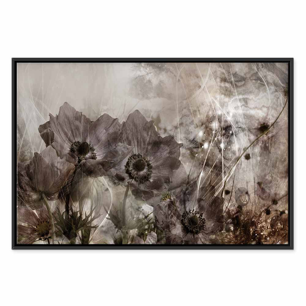 Sepia Anemones Floral Canvas Print