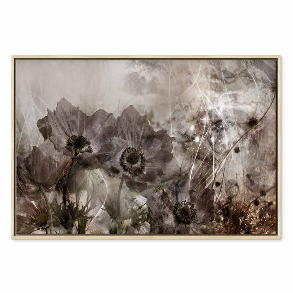 Sepia Anemones Floral Canvas Print