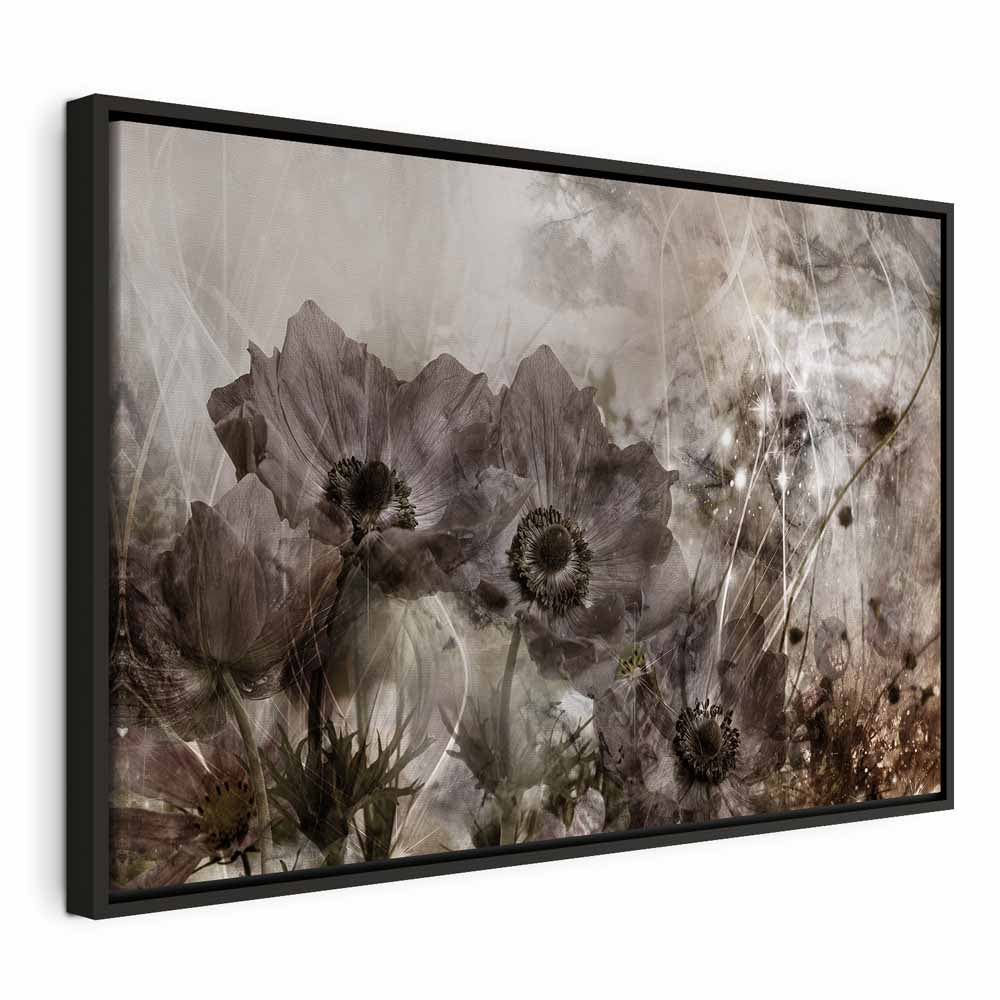 Sepia Anemones Floral Canvas Print