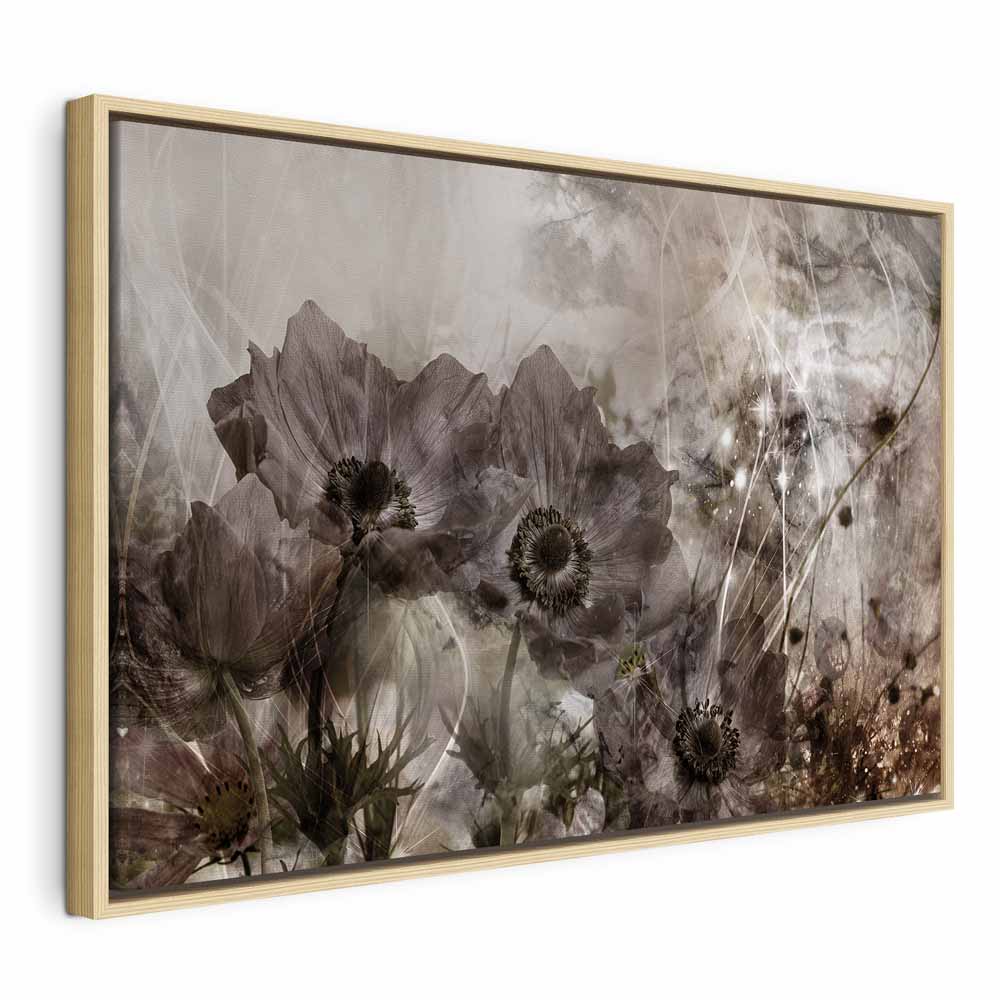 Sepia Anemones Floral Canvas Print