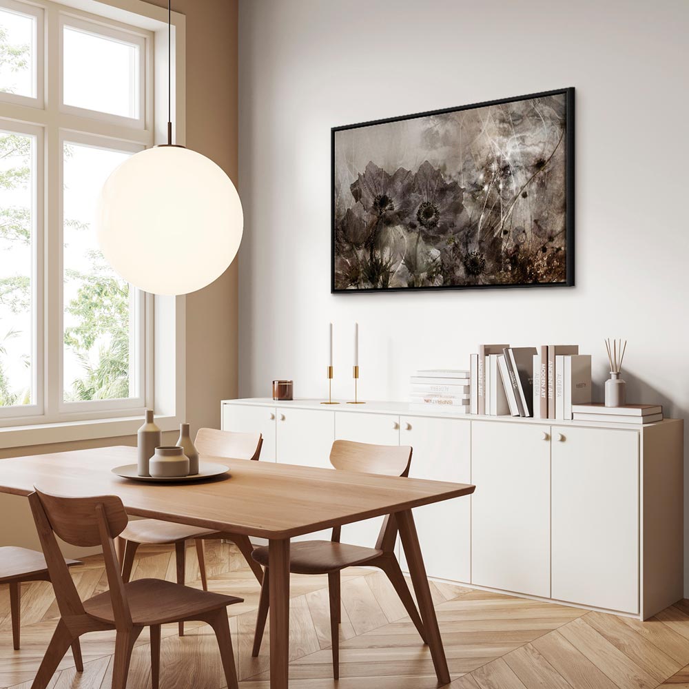 Sepia Anemones Floral Canvas Print